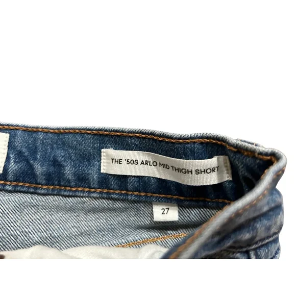 Aritzia Denim Forum Mid Thigh Denim Shorts Blue Size 27 - Picture 5 of 8